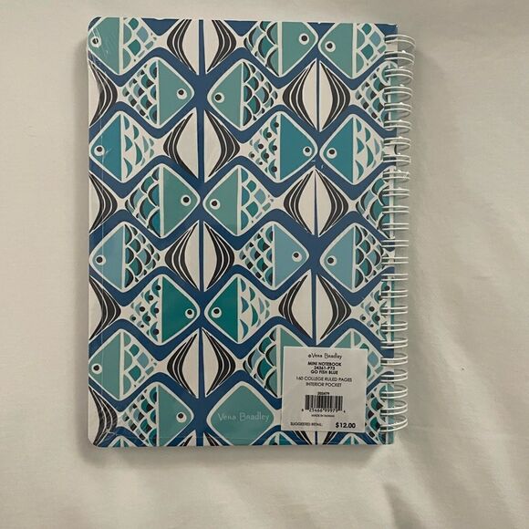 NEW Vera Bradley Mini Notebook in Go Fish Pattern - Picture 3 of 5